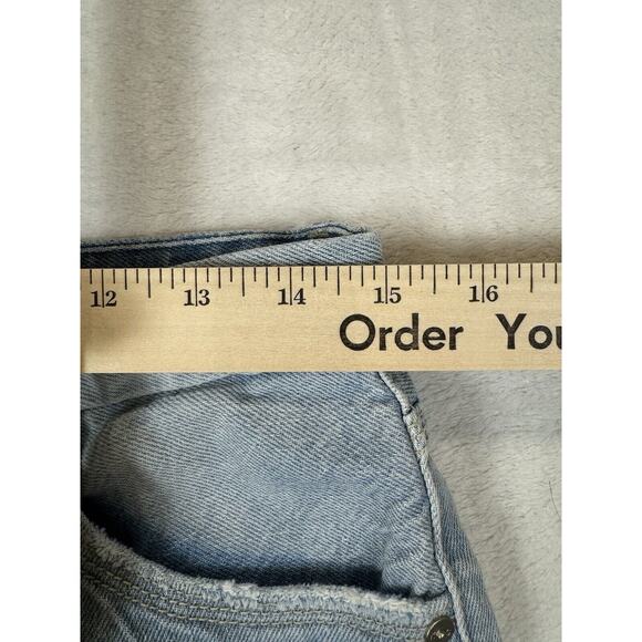 Kancan Juniors Lt Wash Distressed High Rise Cut-off Denim Shorts Cotton Sz 9 - Picture 7 of 8